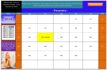planilha calendario agenda 2024 diaria