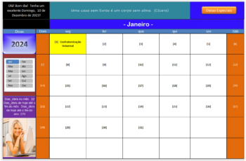 Calendario agenda 2024 diaria